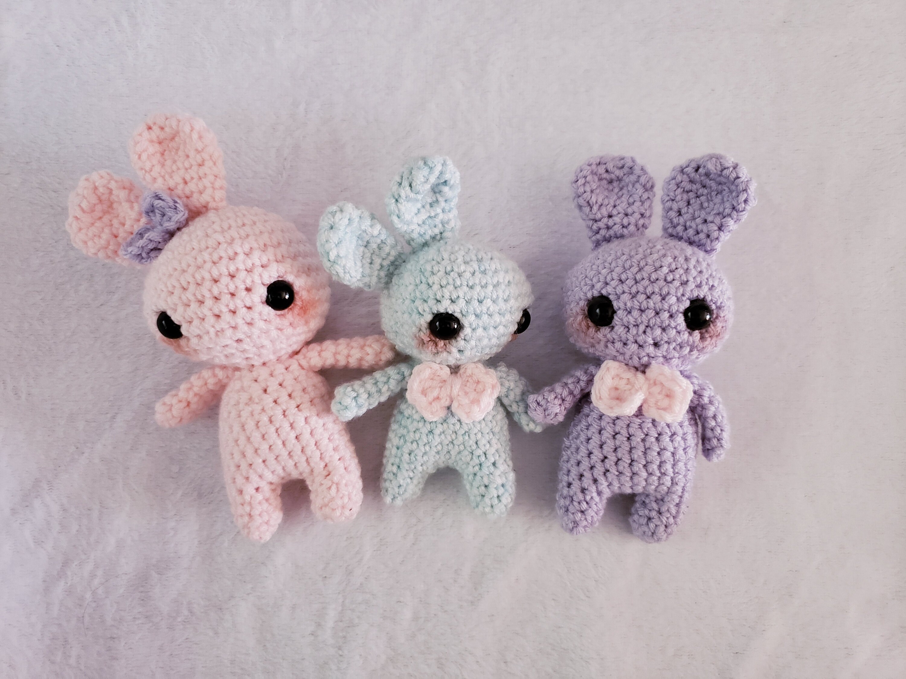 Handmade Crochet Pink Or Purple Bunny Rabbit 