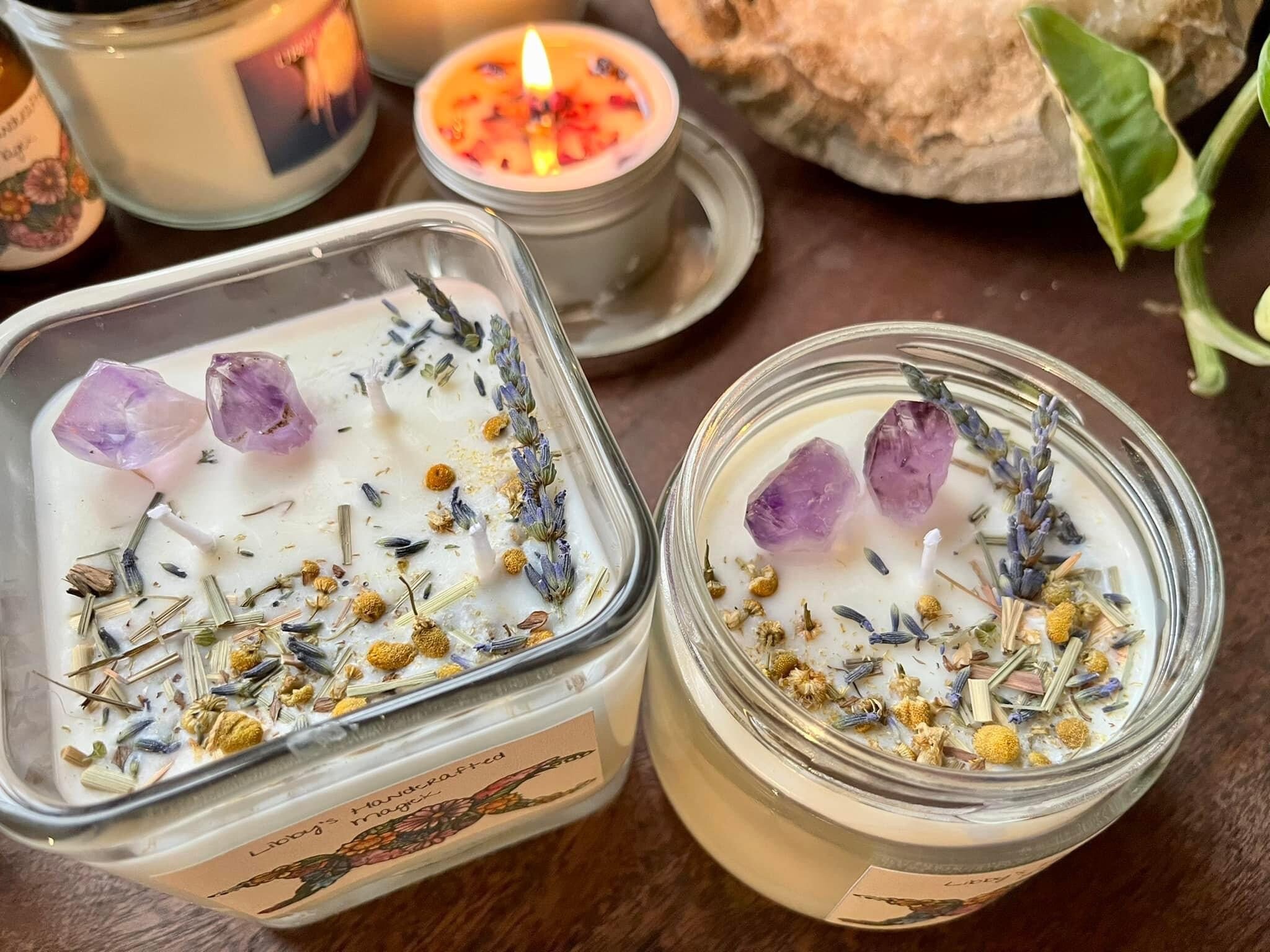 Healing Crystal Intention Candles Etsy