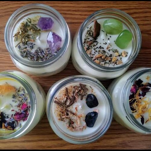 Healing Crystal Intention Candles Etsy