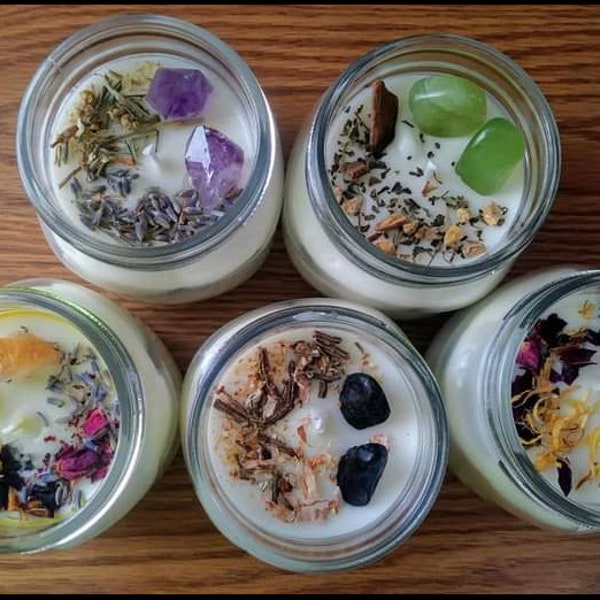 Healing crystal Intention Candles