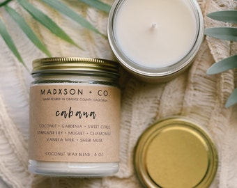 Cabana | Milky Coconut + Suntan Lotion | Summer Collection | Coconut Wax Blend | 8 Oz.