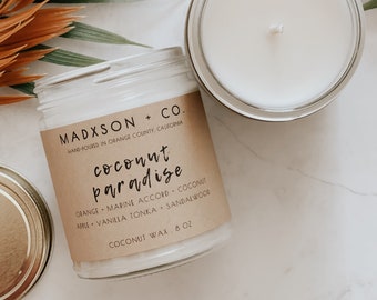 Coconut Paradise | Summer Collection | All Natural Coconut Wax Blend | 8 Oz.