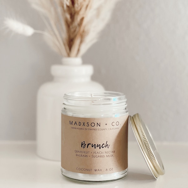 Spring Collection | Brunch Scented Candle | All Natural Coconut Wax Blend | 8 OZ