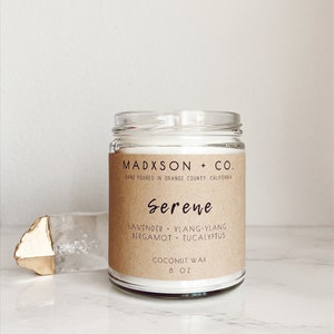 Serene Spa Scented Candle All Natural Coconut Wax Blend 8 Oz image 2