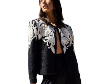 Niteline vintage zwart-zilveren damesblazer