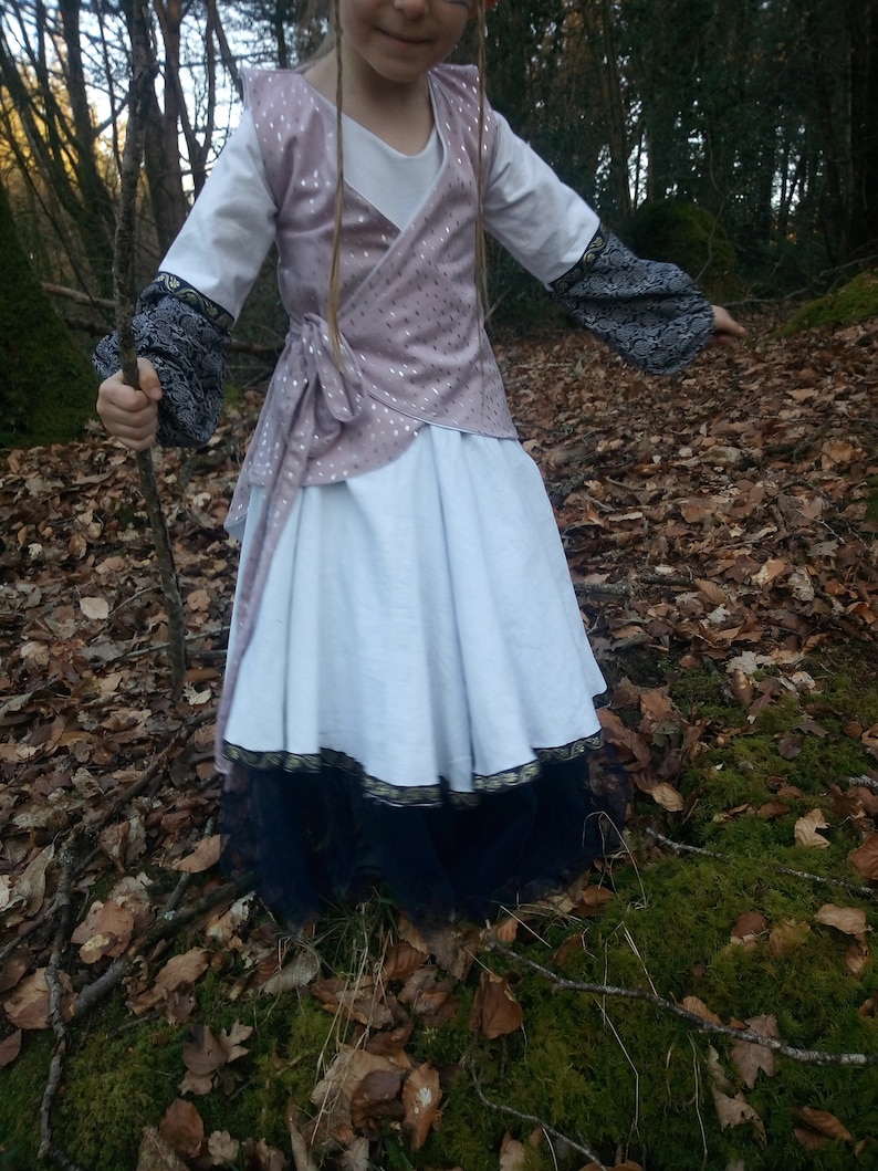 Dress medieval dress dress costume inspired medieval princess fairy forest enchanted upcycles fabrics