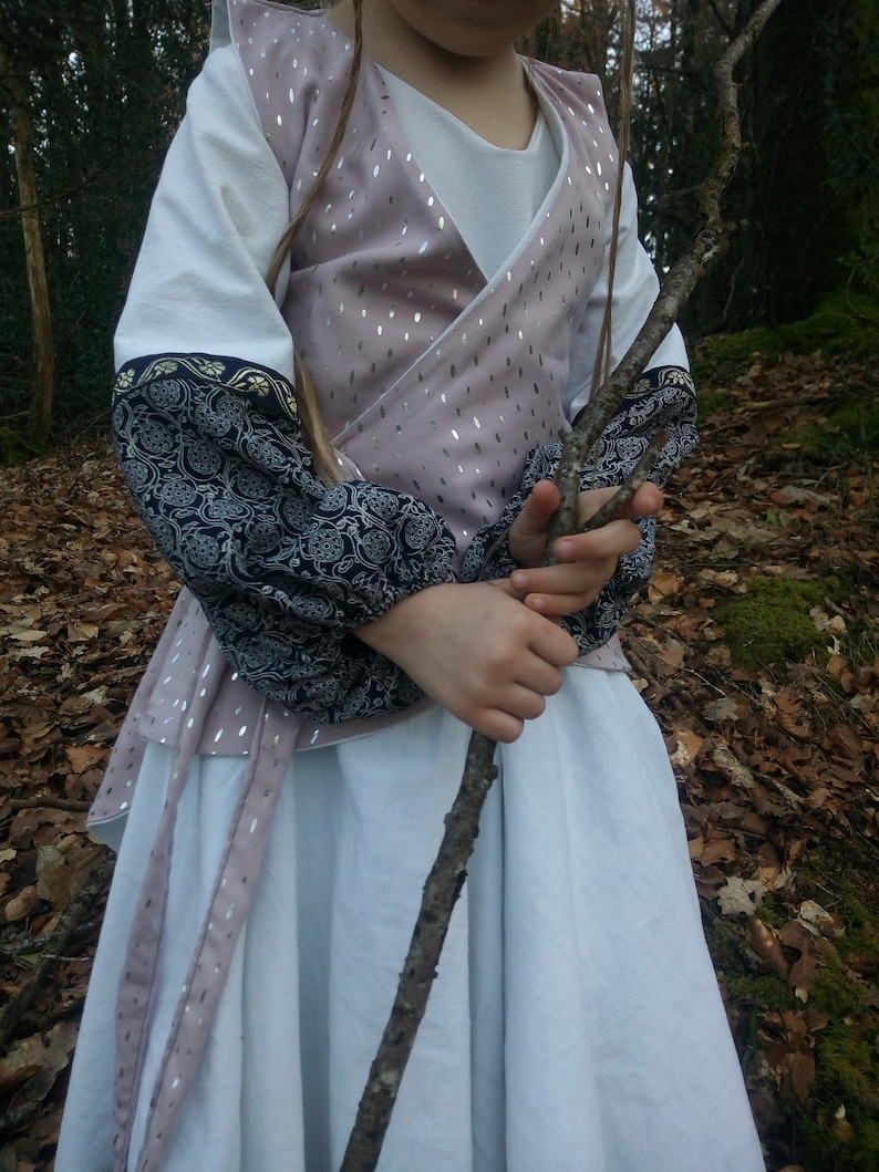 Dress medieval dress dress costume inspired medieval princess fairy forest enchanted upcycles fabrics