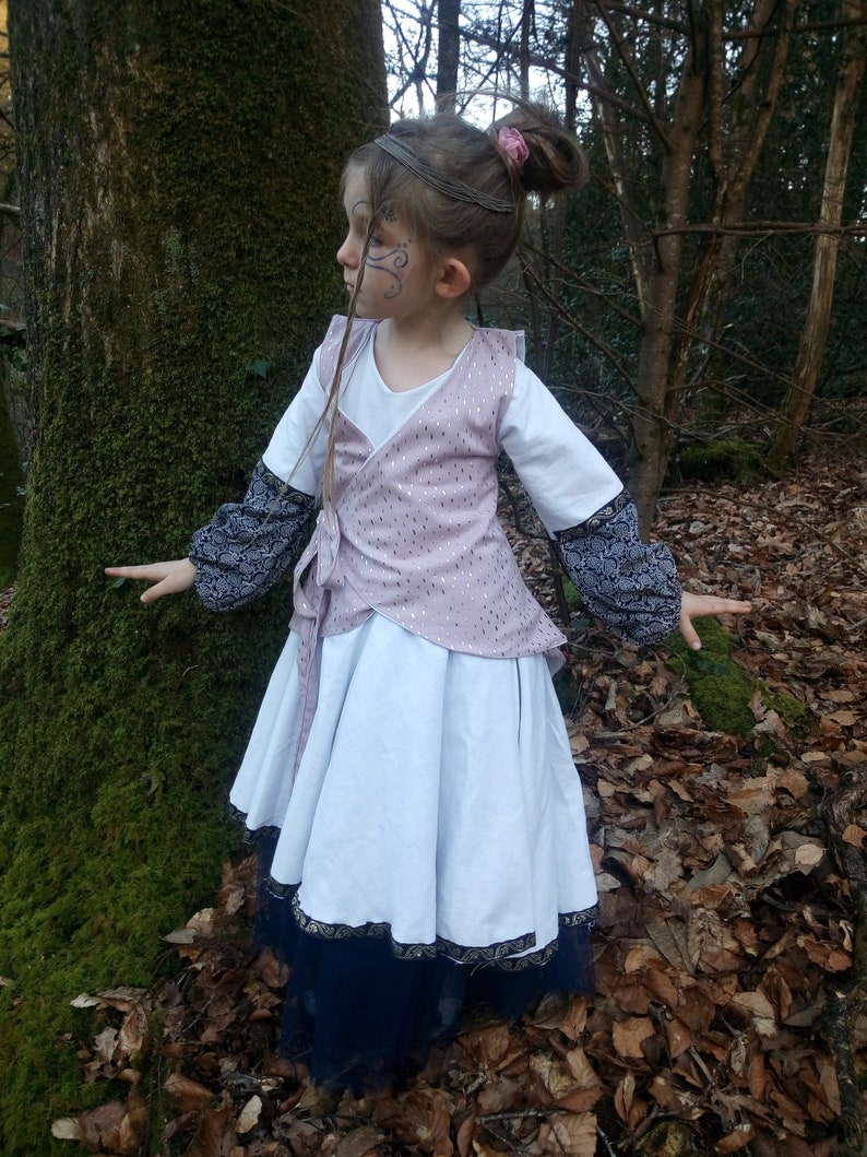 Dress medieval dress dress costume inspired medieval princess fairy forest enchanted upcycles fabrics
