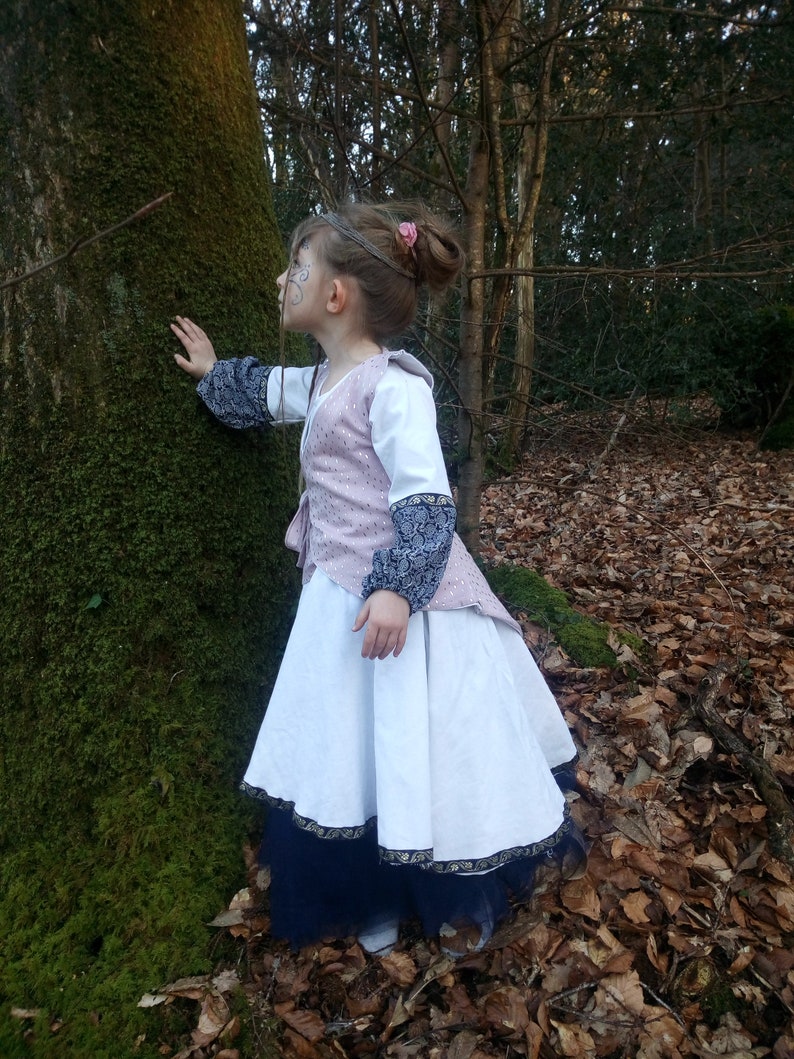 Dress medieval dress dress costume inspired medieval princess fairy forest enchanted upcycles fabrics