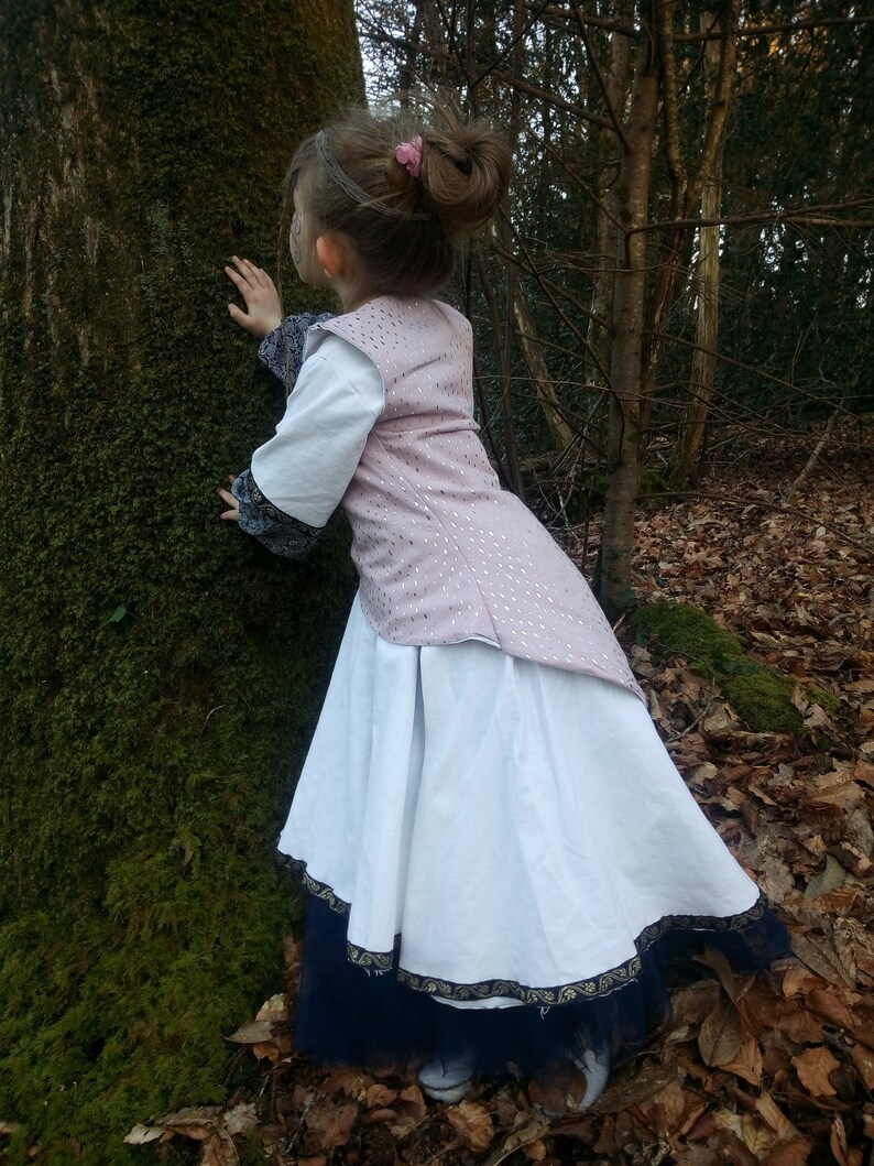 Dress medieval dress dress costume inspired medieval princess fairy forest enchanted upcycles fabrics