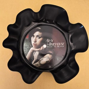 Upcycled vinyl record bowl - 7 inch - with Amy Winehouse label.