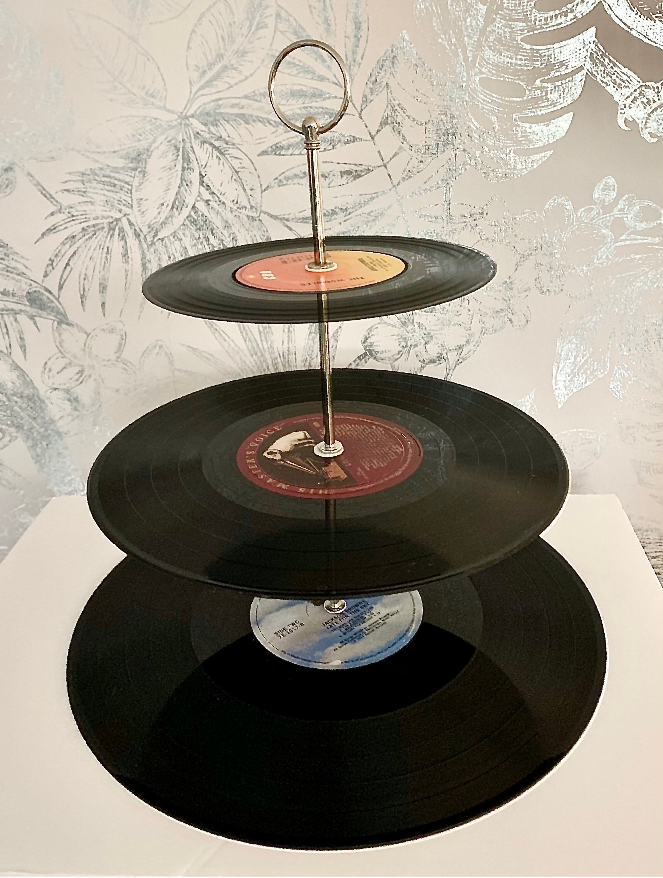 Vinyl Record Cupcake Stand Using Upcycled Records 3 Tiers Etsy UK