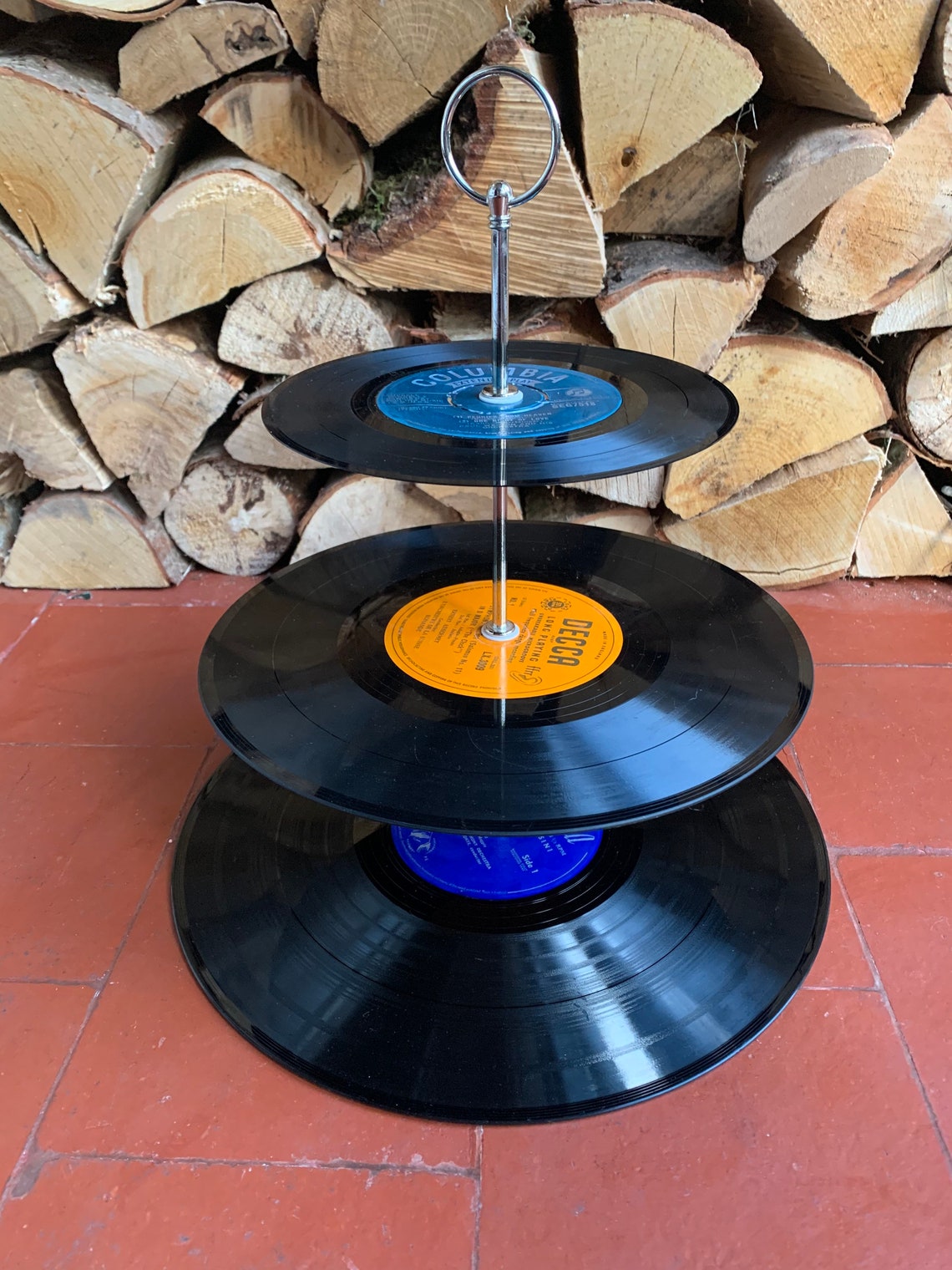 Vinyl Record Cupcake Stand using unwanted / recycled records Etsy
