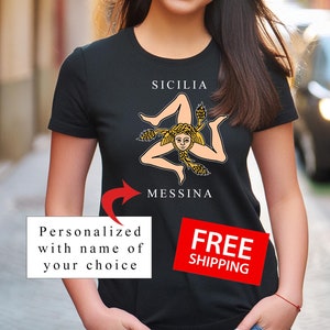 Sicilia Trinacria T-Shirt: Personalized Sicilian Pride