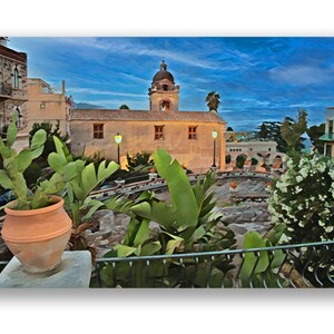 Photographic Art Print, Taormina Sicily, Italy, Town, Church, Travel AP-17