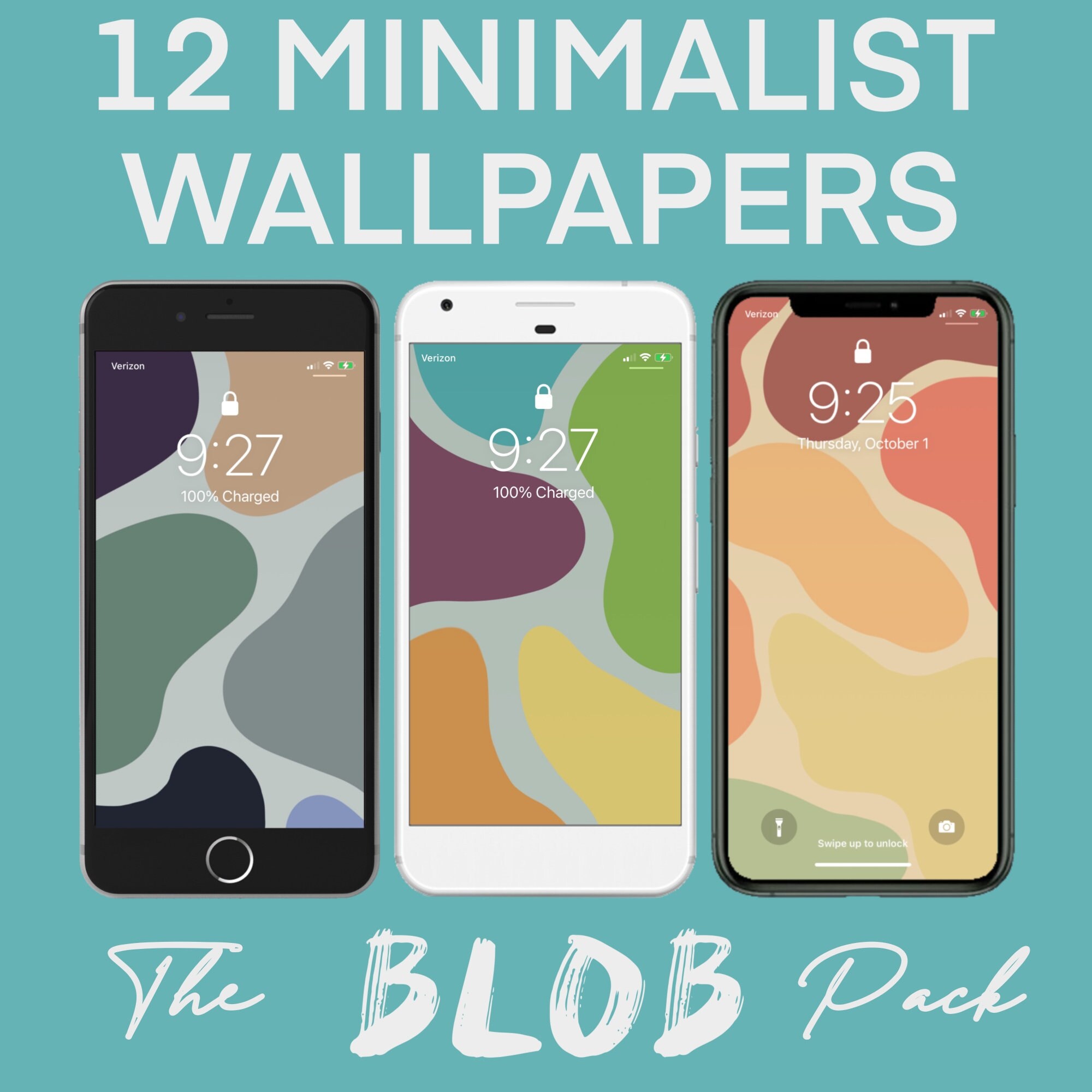 Minimalist Pastel Color Blob Aesthetic Background Wallpaper