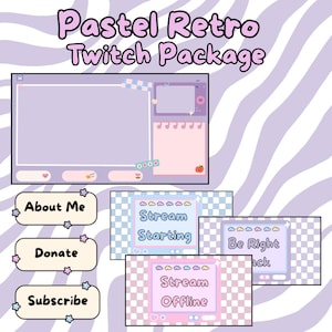 Pastel Retro Twitch Stream Package | 2000s Inspired | Twitch Bundle
