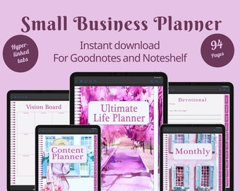 Business Productivity Planner with Cherry Blossom Aesthetic that you can download now