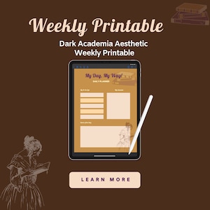Productivity Planner / Dark Academia Download Now
