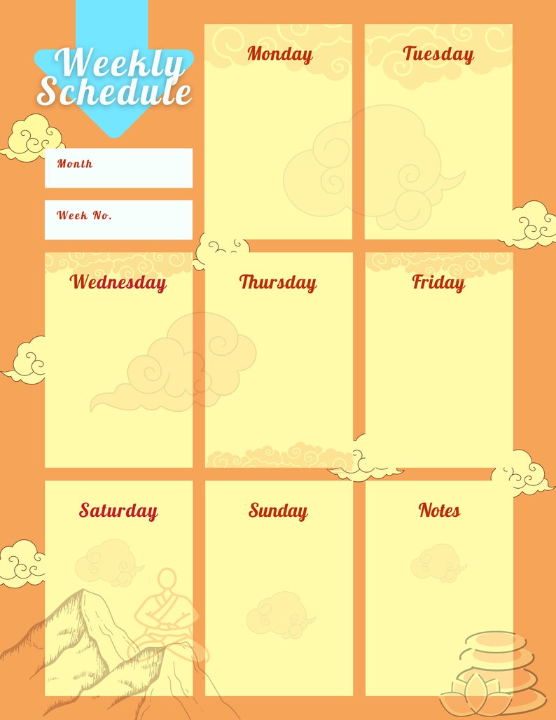 weekly planner printable air aesthetic download now etsy