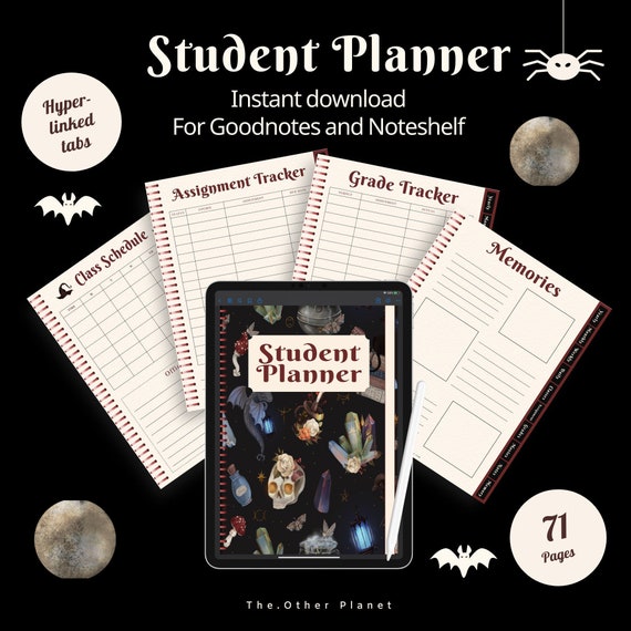 Student Planner for Goodnote and Notability With Cute Witchy - Etsy