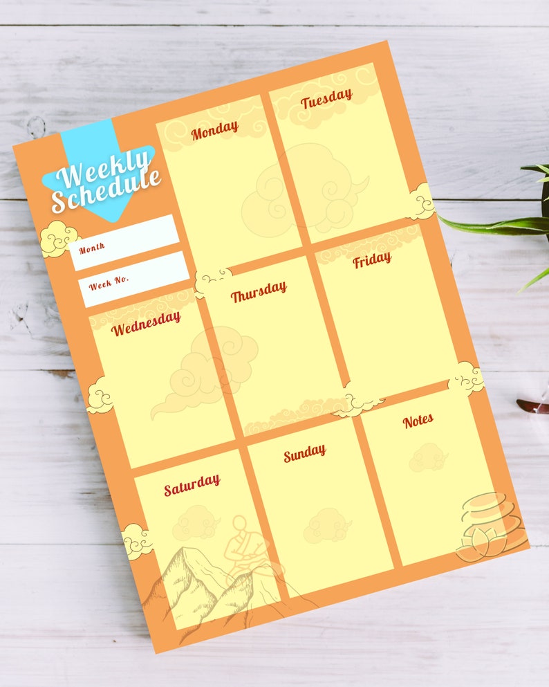 weekly planner printable air aesthetic download now etsy