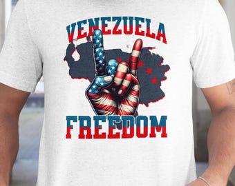 Venezuela Freedom - American Flag Victory Hand SVG