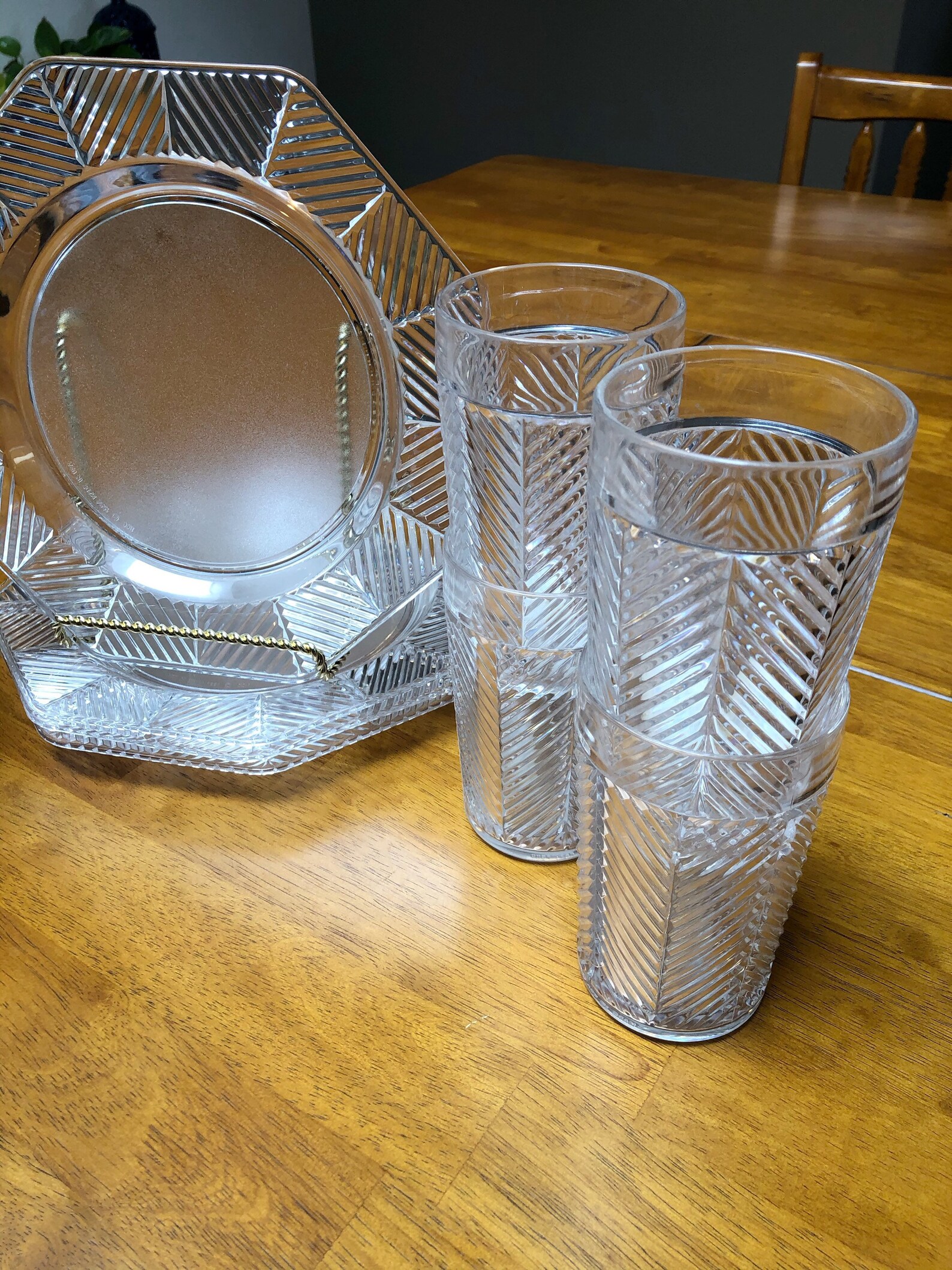 Vintage Clear Patio Dinnerware Set Indoor Outdoor Table Etsy