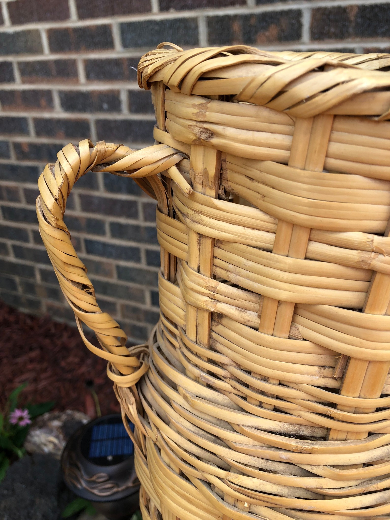 Vintage Rattan Floor Vase Wicker Jug Pitcher Etsy