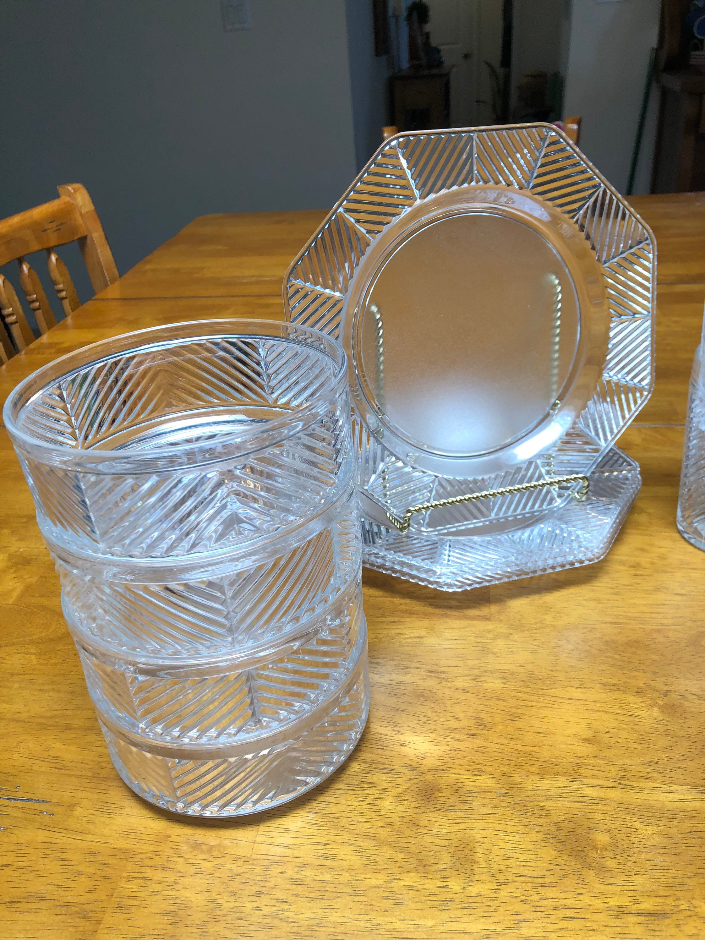 Vintage Clear Patio Dinnerware Set Indoor Outdoor Table Etsy