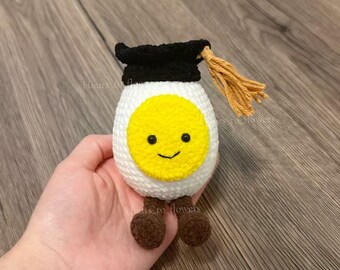 Afgestudeerd ei gehaakt | Handgemaakte afstudeerknuffel | Schattig cadeau voor Class of 2026
