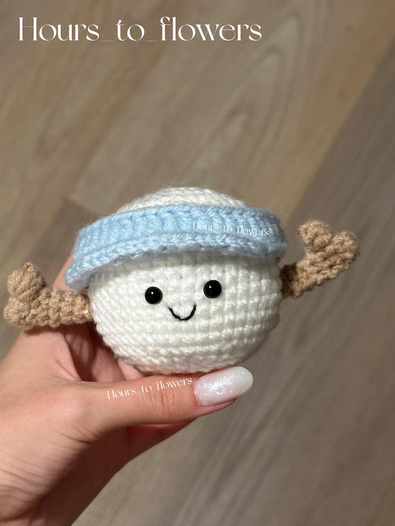 Cute golf ball CROCHET PATTERN, PDF English pattern, Keychain crochet pattern, download-ready, cute crochet