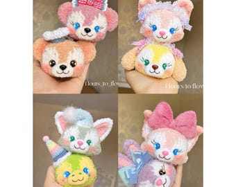 Handgemaakte gehaakte tashanger met Duffy en vrienden, Duffy, ShellieMay, Gelatoni, StellaLou, CookieAnn, Olu Mel, LinaBell, Amigurumi pluche sleutelhanger