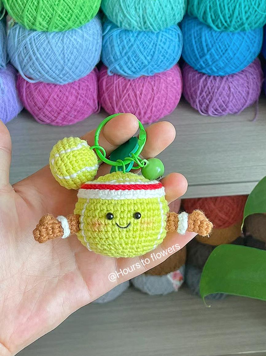 Cute Tennis Ball CROCHET PATTERN PDF English Pattern Keychain Crochet