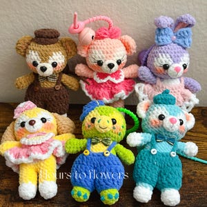Duffy and Friends Handmade Crochet Keychain, Original Design, Made to order, ShellieMay, Gelatoni, StellaLou, CookieAnn, Linabell,Olu Mel
