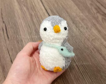Handgemaakte gehaakte pinguïnknuffel, amigurumispeelgoed, cadeau voor vriend