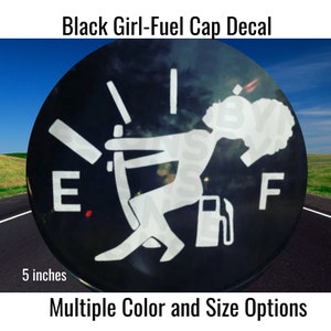 Black Girl Fuel Cap Decal/Afro Puff-Natural Hair/Free Shipping/Decals for Black Woman/Funny Girl Car Decal/Funny Bumper Sticker
