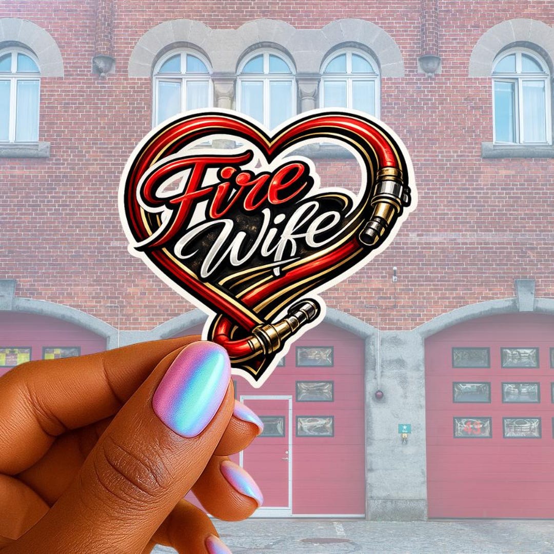 Fire Wife Heart Sticker: Firefighter Support Decal (UV DTF) - Etsy