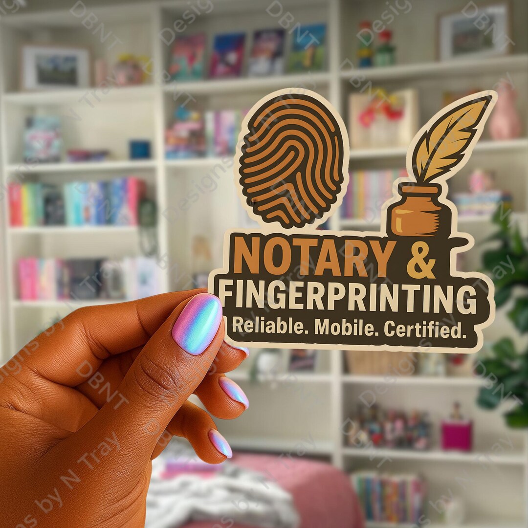 Mobile Notary Sticker | Fingerprinting Tech UV DTF Decal - Etsy