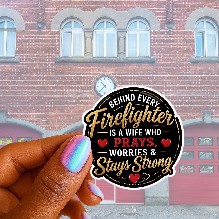 Firefighter Wife Sticker: Christian Support, Thin Red Line Decal (UV ...