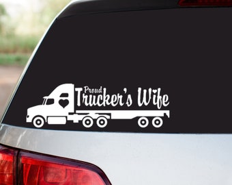 Trucker Wife Decal - Flatbed Car Window Sticker