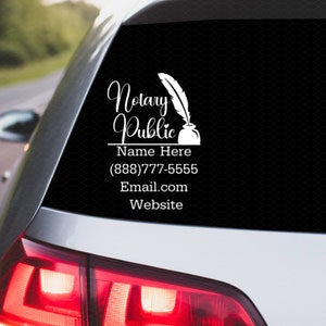 Notary Public Decal| Decals for Notaries| Professional Car Decals| Notary Gifts| Notary Personalized Decal |Notary Business Gifts