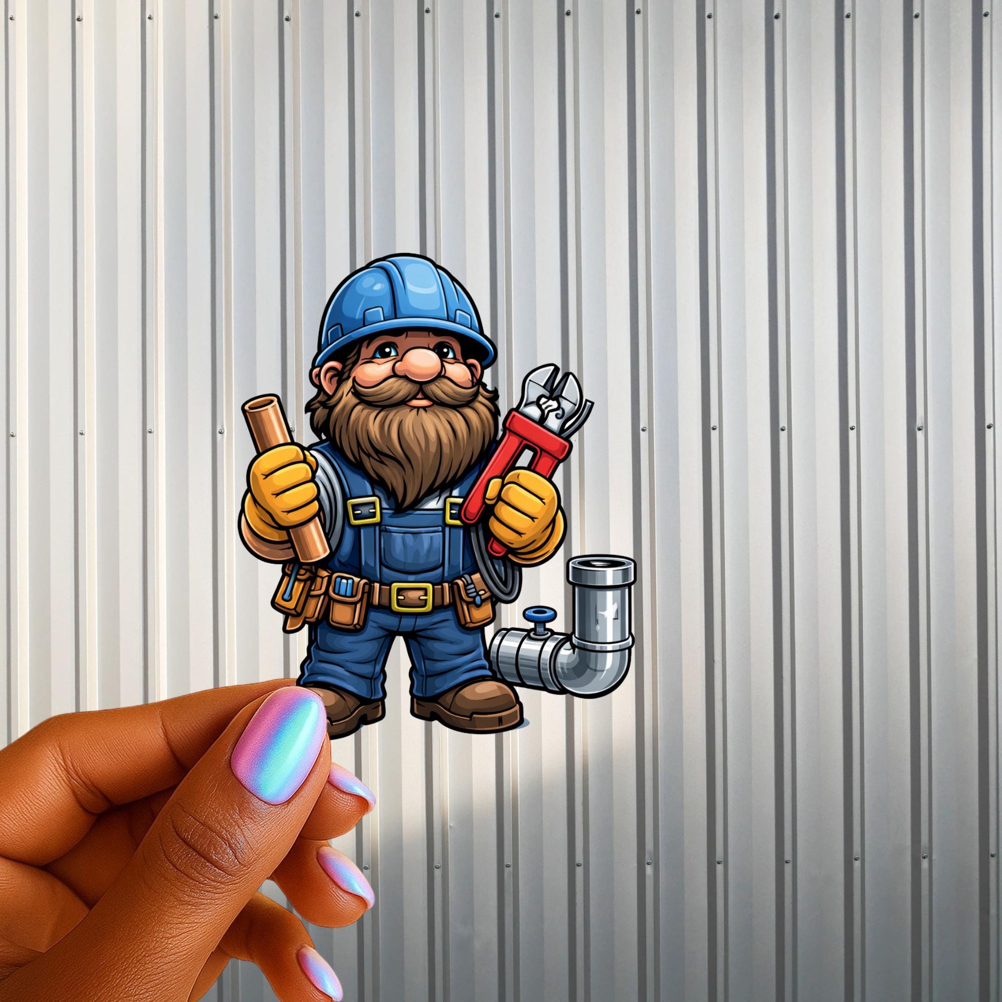 Master Plumber Sticker Plumber Sticker 3 UV DTF | Pipefitter Decal, Blue Collar Worker ...