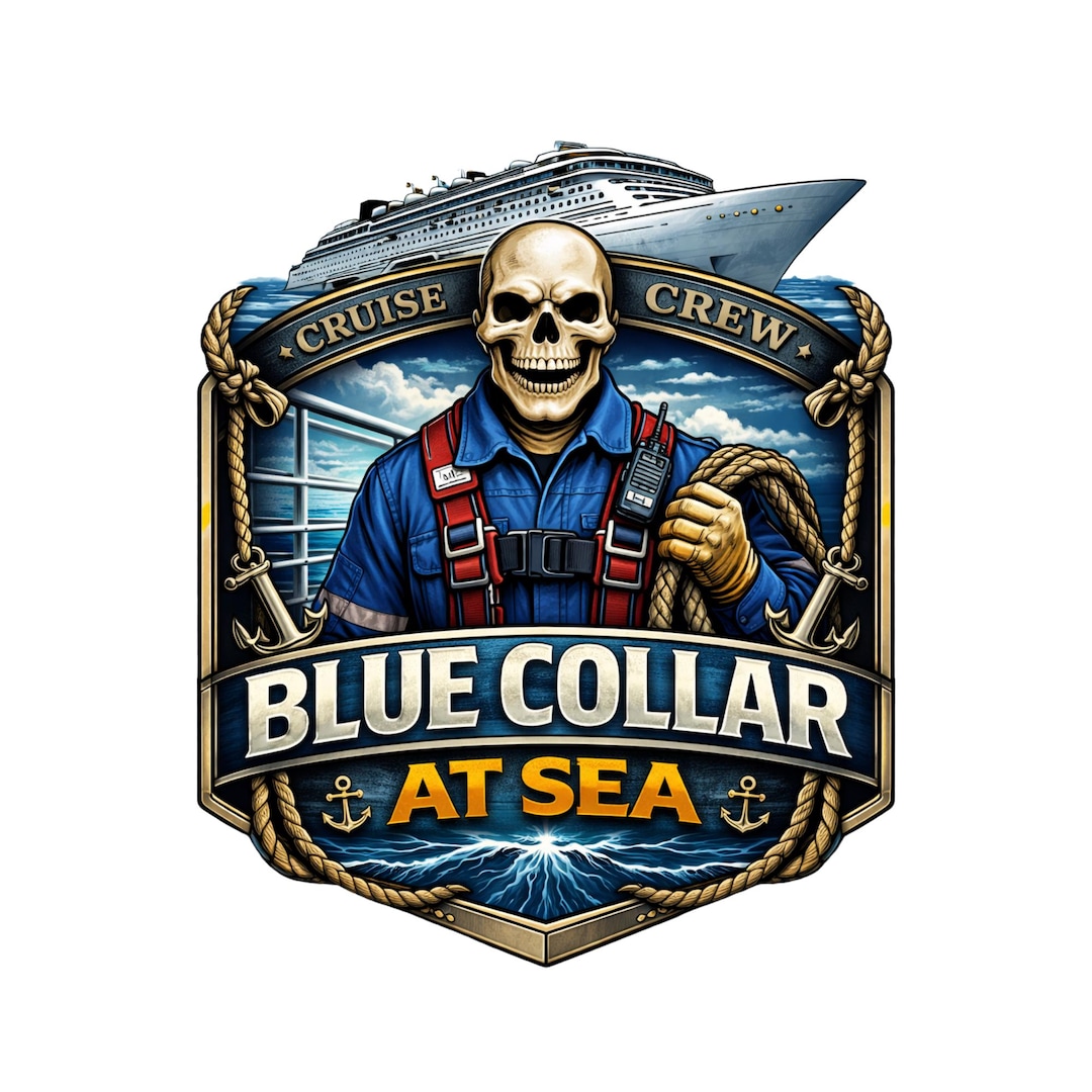 Cruise Ship Crew Skeleton Sticker, Blue Collar Decal, Maritime Worker ...