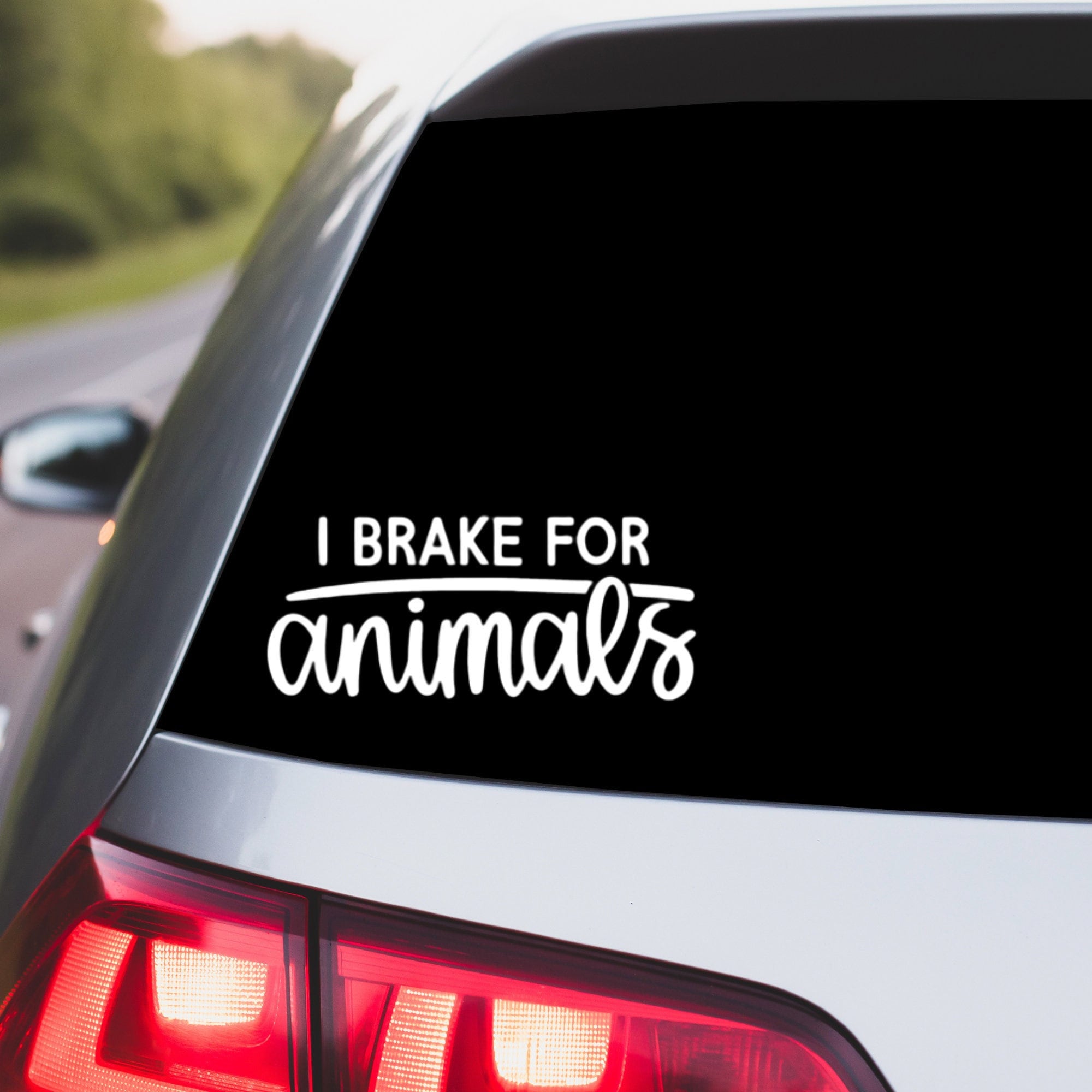 I Brake for Animals Car Decal Car Decals for Animal Lovers Etsy