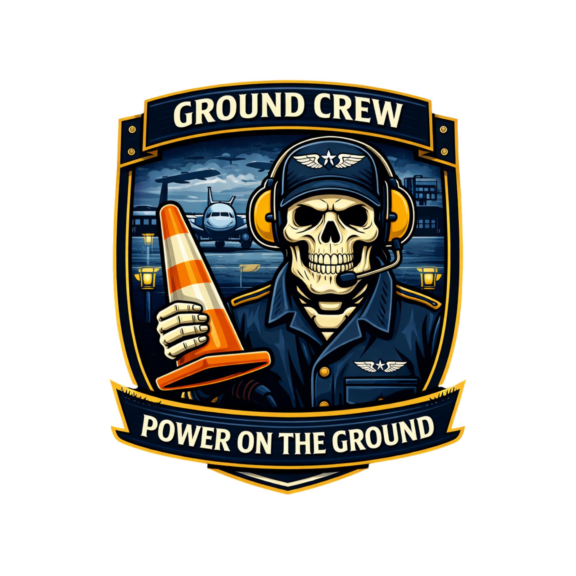 Skeleton Ground Crew Sticker, Aviation Operations Decal, Hard Hat Tool ...