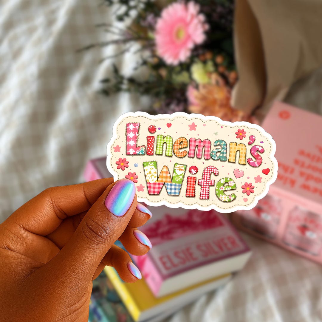 Lineman's Wife UV DTF Sticker | Cottagecore Floral Hard Surface Sticker ...