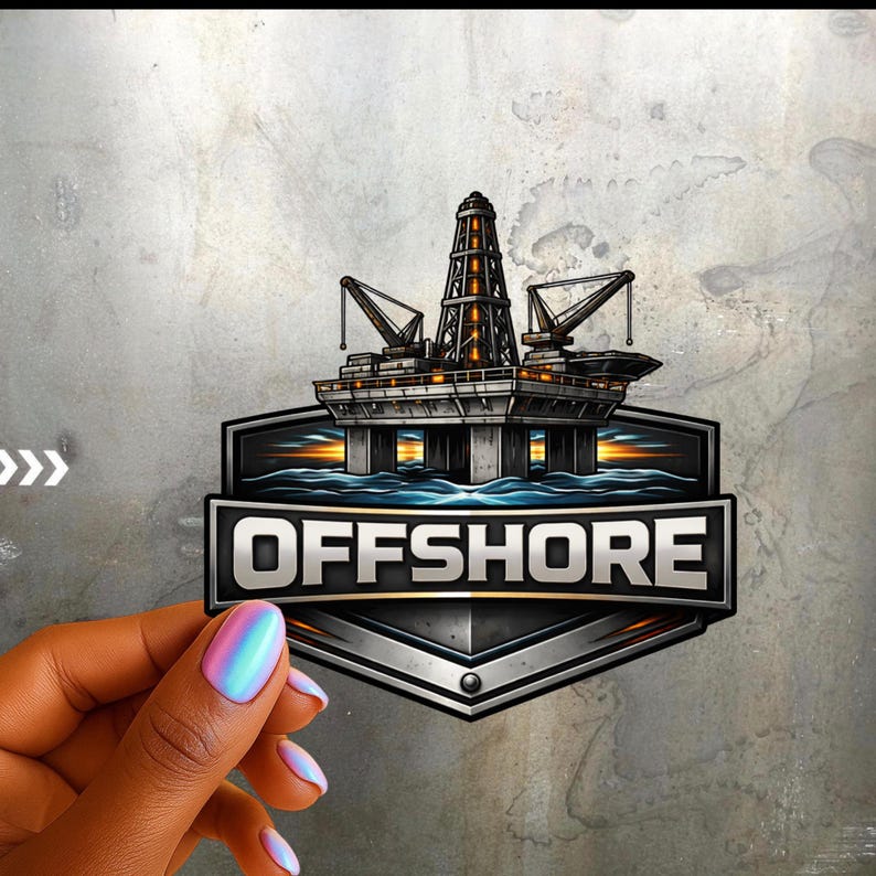 Offshore Oil Rig UV DTF Sticker | Blue Collar Worker Decal (3 Inch) - Etsy