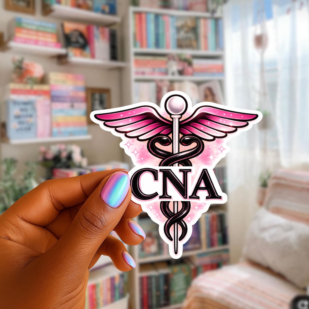 Pink Caduceus CNA Sticker | Certified Nursing Assistant Hard Surface ...