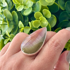 Large Imperial Jasper Gemstone Adjustable Sterling Silver Ring